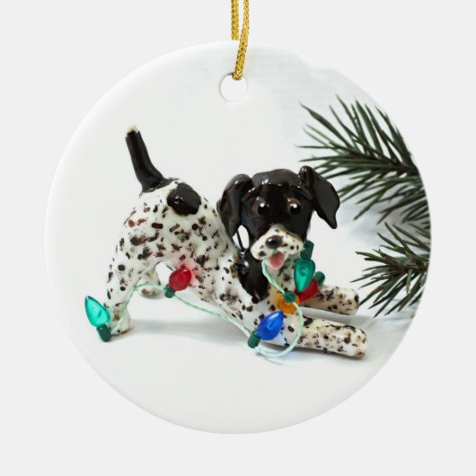 Duitse Shorthaired Pointer Dog kerstversiering Keramisch Ornament (Voorkant)