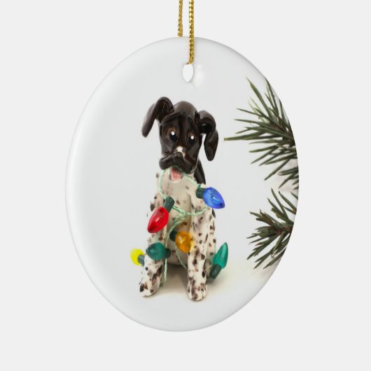 Duitse Shorthaired Pointer Dog kerstversiering Keramisch Ornament (Rechts)