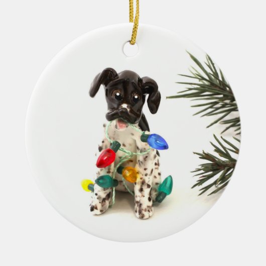 Duitse Shorthaired Pointer Dog kerstversiering Keramisch Ornament (Voorkant)