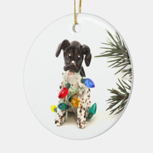 Duitse Shorthaired Pointer Dog kerstversiering Keramisch Ornament (Links)
