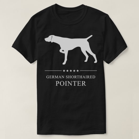 Duitse Shorthaired Pointer Dog White Silhouette Pu T-shirt (Design voorkant)