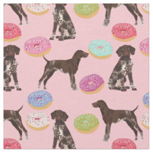 Duitse Shorthaired Pointer donuteert roze Stof