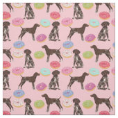 Duitse Shorthaired Pointer donuteert roze Stof (Swatch)