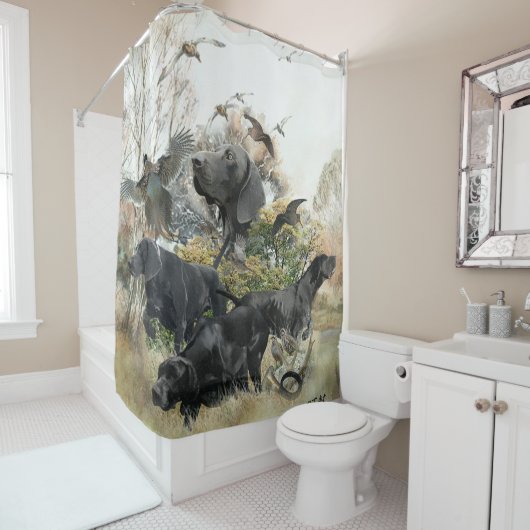 Duitse Shorthaired pointer Douchegordijn (In situ)