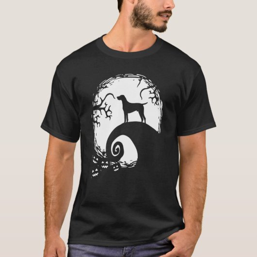 Duitse Shorthaired Pointer en Moon Halloween T-shirt (Voorkant)