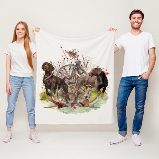 Duitse Shorthaired Pointer Fleece Deken (In situ)