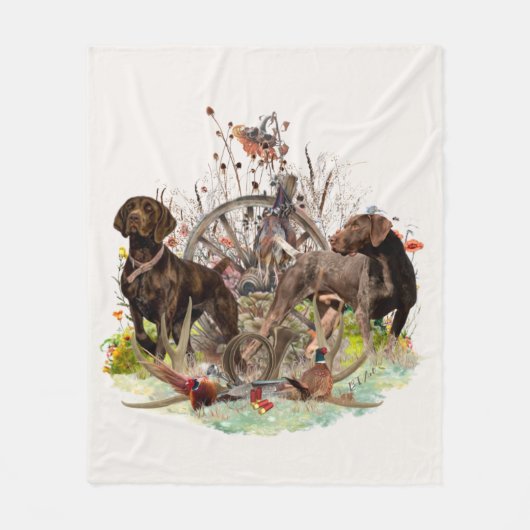Duitse Shorthaired Pointer Fleece Deken (Voorkant)