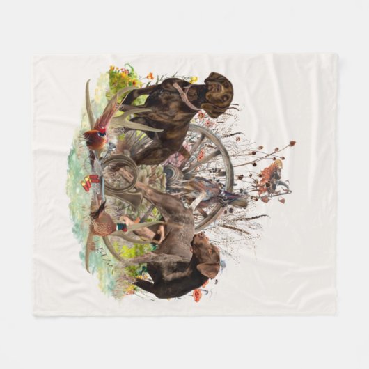 Duitse Shorthaired Pointer Fleece Deken (Voorkant (Horizontaal))