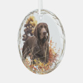 Duitse shorthaired pointer glas ornament (Voorkant links)