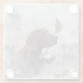 Duitse Shorthaired Pointer Glazen Onderzetter (Achterkant)
