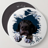 Duitse Shorthaired Pointer, grappig gezicht Ronde Button 6,0 Cm (Voorkant /achterkant)