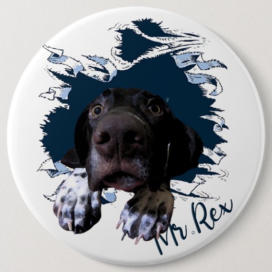 Duitse Shorthaired Pointer, grappig gezicht Ronde Button 6,0 Cm (Voorkant)