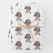 Duitse Shorthaired Pointer GSP Dog Waterverf Art Inpakpapier Vel (In situ)