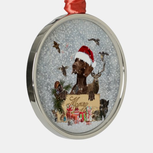 Duitse Shorthaired Pointer GSP Metal Ornament (Rechts)