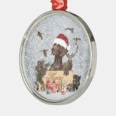 Duitse Shorthaired Pointer GSP Metal Ornament (Links)