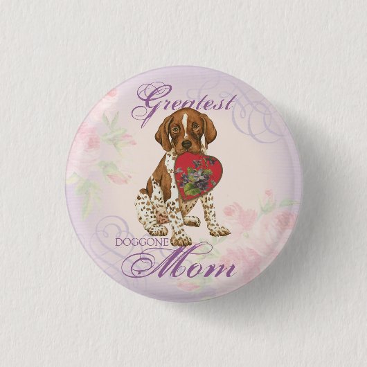 Duitse Shorthaired Pointer Heart mam Ronde Button 3,2 Cm (Voorkant)