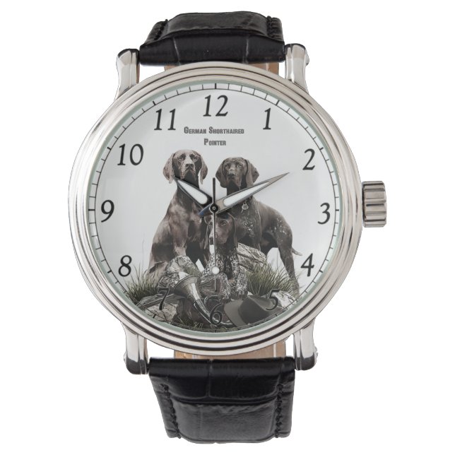 Duitse Shorthaired Pointer Horloge (Voorkant)
