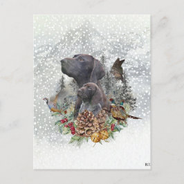 Duitse Shorthaired Pointer in de winter Briefkaart