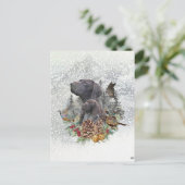 Duitse Shorthaired Pointer in de winter Briefkaart (Staand voorkant)