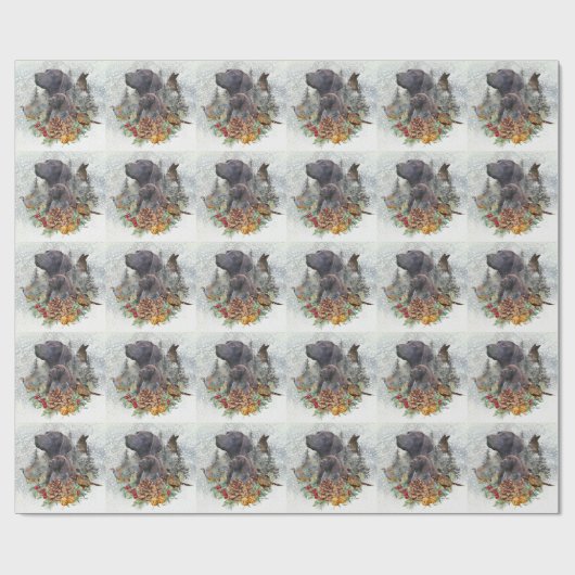 Duitse Shorthaired Pointer in de winter Cadeaupapier (Vlak)