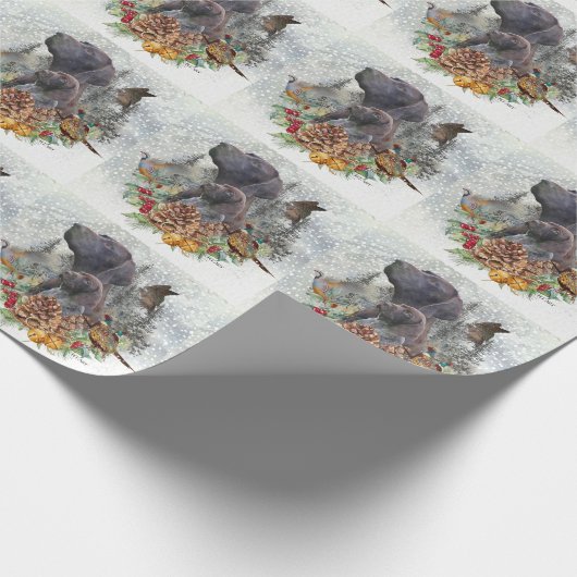 Duitse Shorthaired Pointer in de winter Cadeaupapier (Hoek)