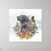 Duitse Shorthaired Pointer in de winter Canvas Afdruk (Voorkant)
