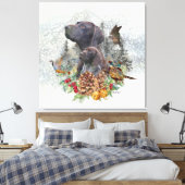 Duitse Shorthaired Pointer in de winter Canvas Afdruk (Insitu (Slaapkamer))
