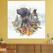 Duitse Shorthaired Pointer in de winter Canvas Afdruk (Insitu (Woonkamer))