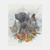 Duitse Shorthaired Pointer in de winter Fleece Deken (Voorkant)