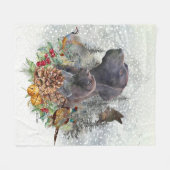 Duitse Shorthaired Pointer in de winter Fleece Deken (Voorkant (Horizontaal))