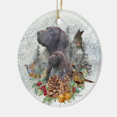 Duitse Shorthaired Pointer in de winter Keramisch Ornament (Links)