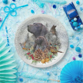 Duitse Shorthaired Pointer in de winter Papieren Bordje (Feest)