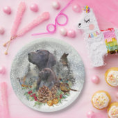 Duitse Shorthaired Pointer in de winter Papieren Bordje (Feest)