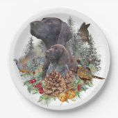 Duitse Shorthaired Pointer in de winter Papieren Bordje (Voorkant)