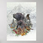 Duitse Shorthaired Pointer in de winter Poster (Voorkant)