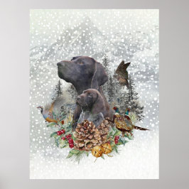 Duitse Shorthaired Pointer in de winter Poster