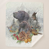 Duitse Shorthaired Pointer in de winter Sherpa Deken (Voorkant)