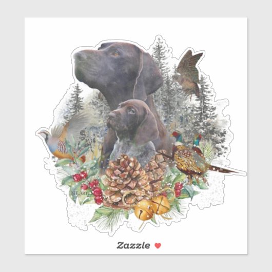 Duitse Shorthaired Pointer in de winter Sticker (Vel)