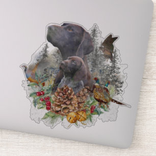Duitse Shorthaired Pointer in de winter Sticker