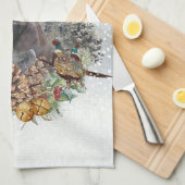 Duitse Shorthaired Pointer in de winter Theedoek (Quarter Fold)