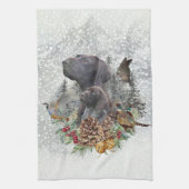 Duitse Shorthaired Pointer in de winter Theedoek (Verticaal)