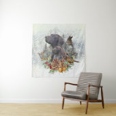 Duitse Shorthaired Pointer in de winter Wandkleed (In situ)