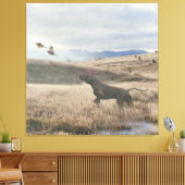 Duitse Shorthaired Pointer jager quail , Art Canvas Afdruk (Insitu (Woonkamer))