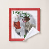 Duitse Shorthaired Pointer kerst Bad Handdoek (Wasdoekje)