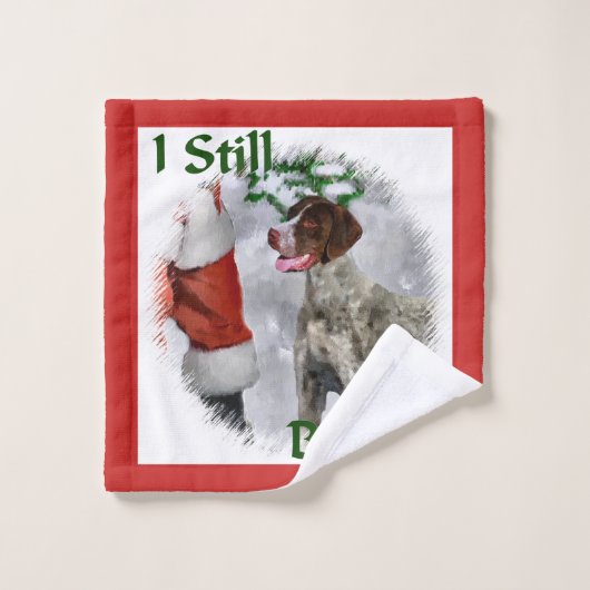 Duitse Shorthaired Pointer kerst Bad Handdoek (Wasdoekje)
