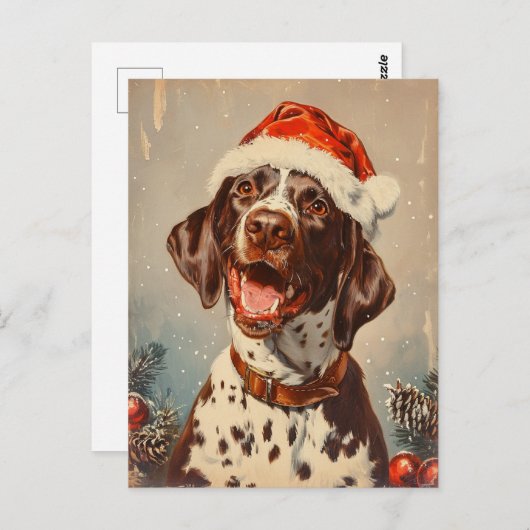 Duitse Shorthaired Pointer kerst Briefkaart (Voorkant / Achterkant)