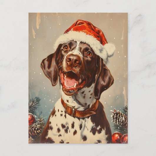 Duitse Shorthaired Pointer kerst Briefkaart (Voorkant)