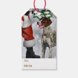 Duitse Shorthaired Pointer kerst Cadeaulabel