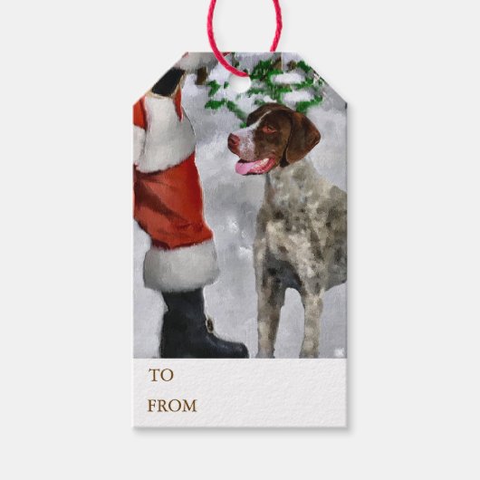 Duitse Shorthaired Pointer kerst Cadeaulabel (Voorkant)