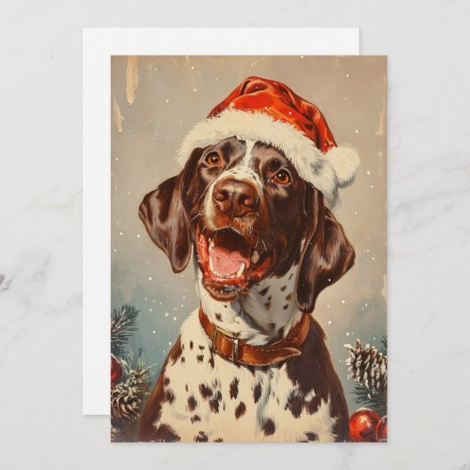 Duitse Shorthaired Pointer kerst Feestdagenkaart (Voorkant / Achterkant)
